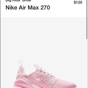 Size 5 Nike air max 270 (pink and white)